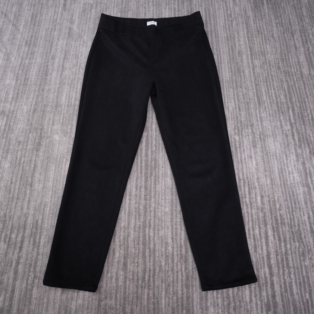 Curve Appeal Faux Leather Pants Womens Medium Black Excellent Stretch Pull On